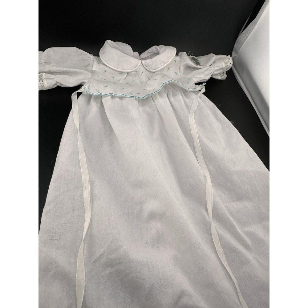 Cabbage Patch Kids Preemie White Blue Rosebuds Gown Dress Girl Vtg 1984 Lace CPK